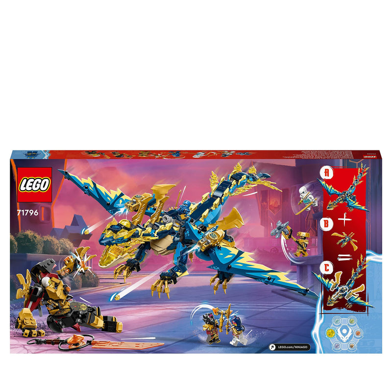 LEGO NINJAGO Elemental Dragon vs. The Empress Mech, Large Building Toy Set with Dragon Toy, Action Figure, Ninja Flyer and 6 Minifigures, Dragons Rising Series Gift for Kids, Boys, Girls 71796