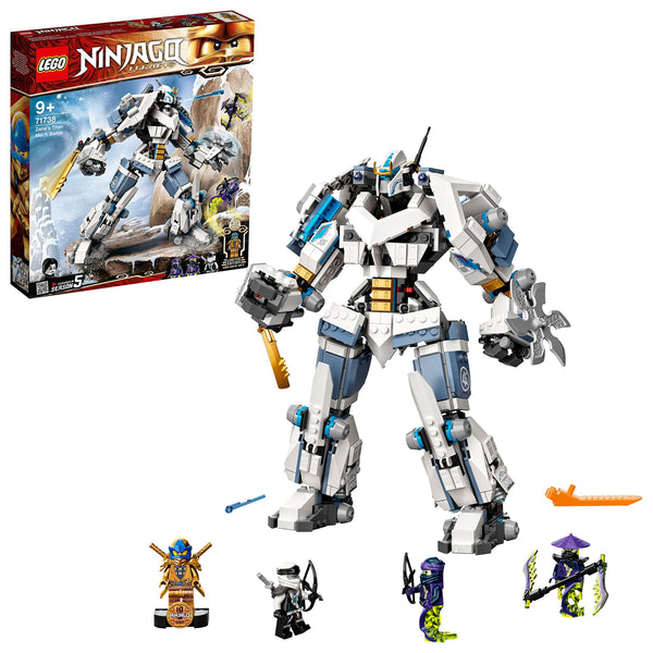 LEGO 71738 NINJAGO Legacy Zane’s Titan Mech Battle, Action Figure Ninja Toy with Golden Jay & Zane Minifigures, plus Ghost Warriors, Gifts for Kids, Boys & Girls