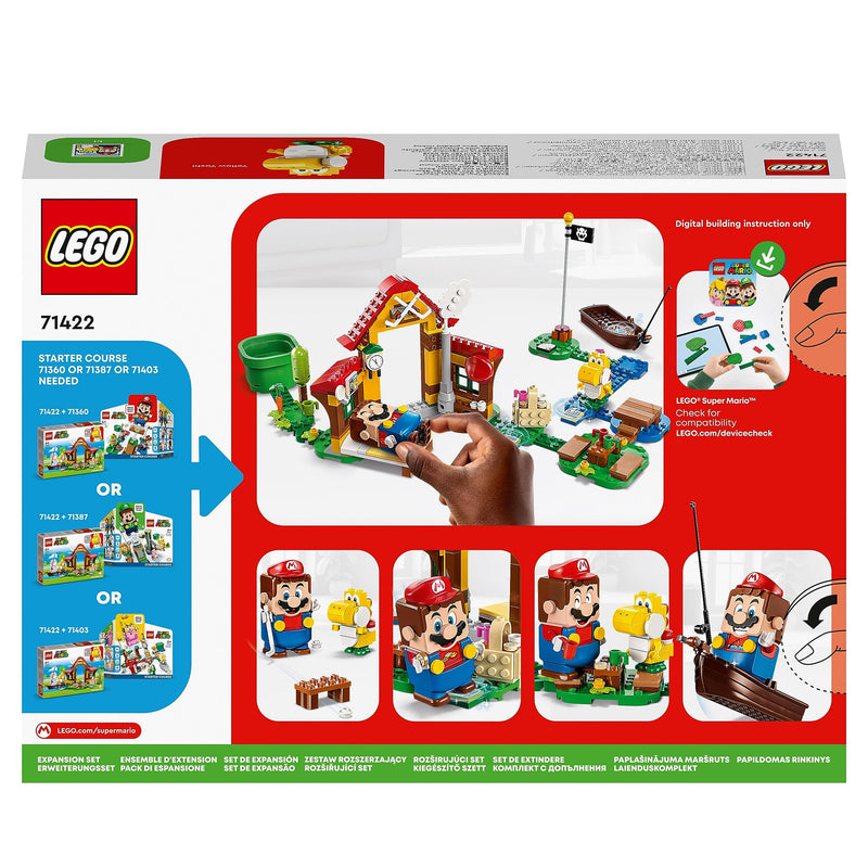 LEGO Super Mario Picnic at Mario's House Expansion Set, Buildable Toy with Yellow Yoshi Figure, Gift Idea for Kids, Boys, Girls Aged 6 Plus, Combine with Starter Course 71422