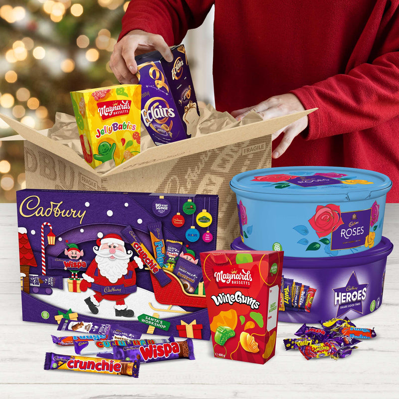 Cadbury Christmas Hamper by Cadbury Gifts Direct- Heroes, Roses, Selection Box, Candy Cartons - Gift Guide
