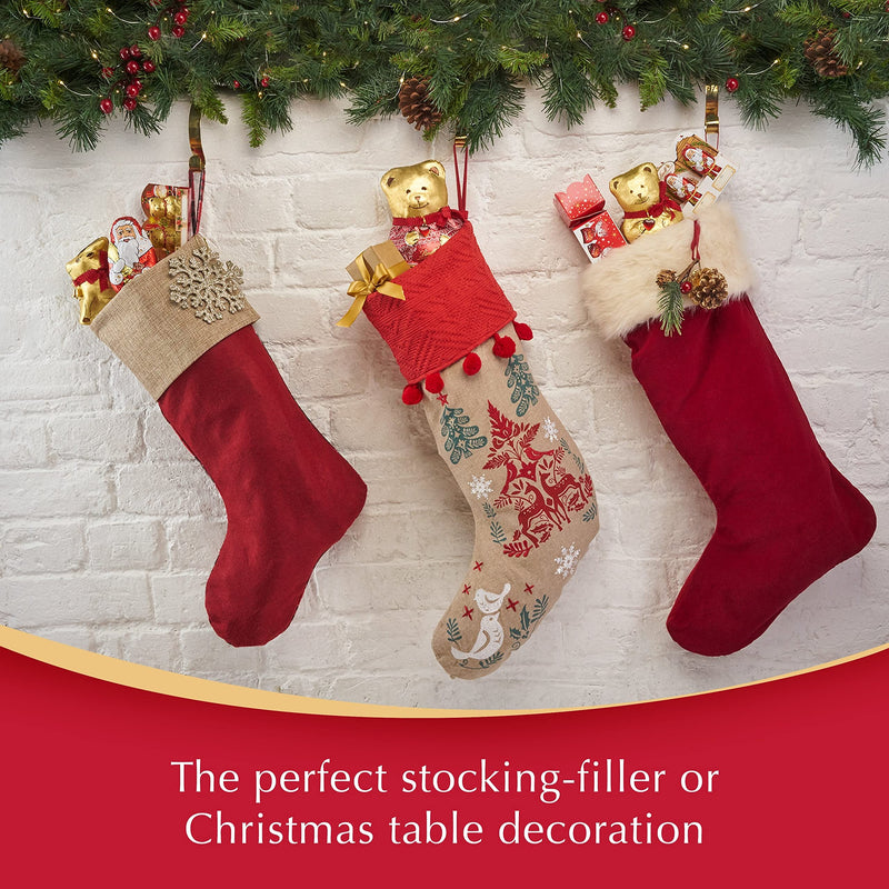 Lindt Milk Chocolate Teddy Gold Christmas Tree Decorations | Contains 6 Teddies, 60g | Stocking Filler for Him and Her | Gift Present for Adults and Kids - Gift Guide