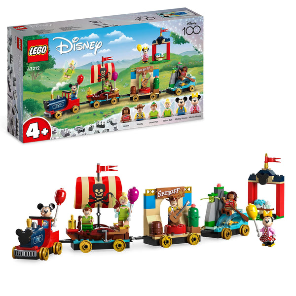 LEGO 43212 Disney: Disney Celebration Train Set with Moana, Woody, Peter Pan and Tinker Bell Parade Floats plus Mickey and Minnie Mouse, Toy for Kids Aged 4 Plus, Disney's 100th Anniversary Series