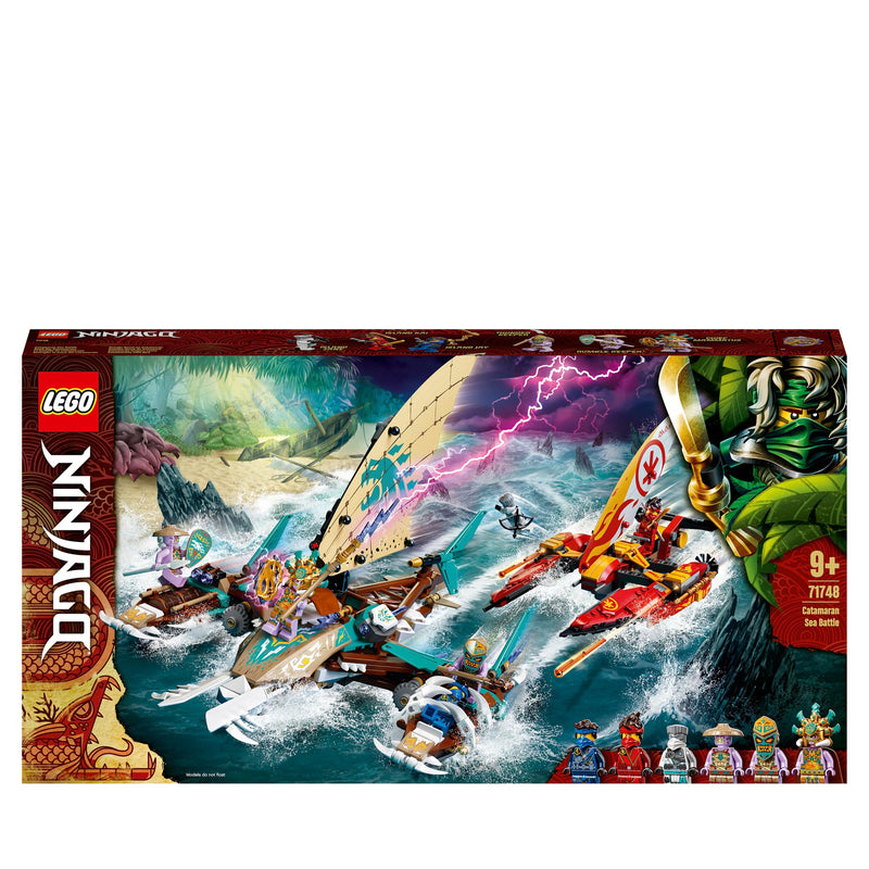 LEGO 71748 NINJAGO Catamaran Sea Battle Building Set with 4 Boat Toys and Kai, Jay and Zane Minifigures