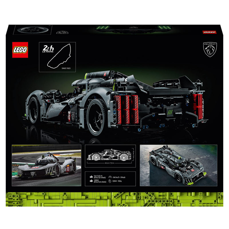 LEGO Technic PEUGEOT 9X8 24H Le Mans Hybrid Hypercar, Iconic Racing Car Model Kit For Adults to Build, 1:10 Scale, Collectible Advanced Motorsport Set, Gift for Men, Women, Him or Her 42156