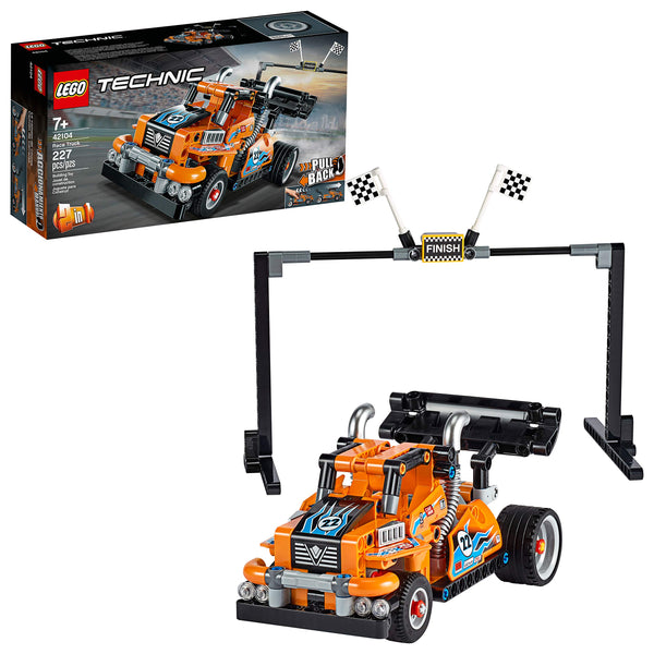 LEGO 42104 Technic Race Truck Toy to Racing Car 2in1 Model, Pull-Back Motor, Racer Vehicles Collection