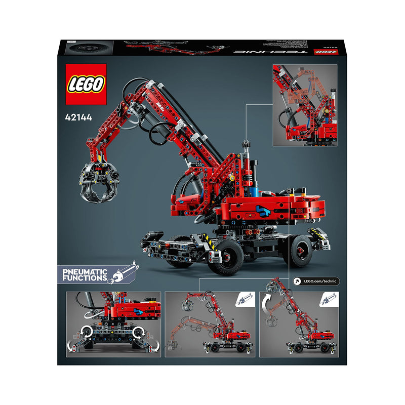 LEGO Technic Material Handler 42144 Crane Model Building Kit for Ages 10+; A Gift for Kids Who Love Pneumatic Models and Construction Site Toys (835 Pieces)