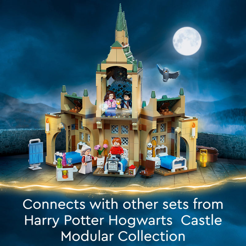 LEGO 76398 Harry Potter Hogwarts Hospital Wing Buildable Castle Toy for Kids, Girls & Boys with Clock Tower and 4 Minifigures Inc. Hermione & Ron Weasley, Buildable Set from The Prisoner of Azkaban