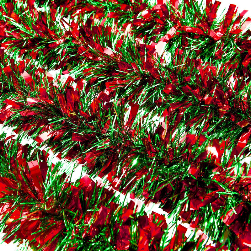 EBOOT 39.4 Feet Christmas Tinsel Garland Shiny Garland Metallic Christmas Tree Garland Hanging Decorations for Christmas Party Indoor and Outdoor Decorations (Red and Green) - Gift Guide