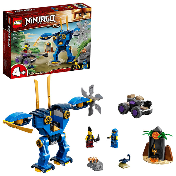 LEGO 71740 NINJAGO Legacy Jay’s Electro Mech Toy, Action Figure for Toddlers 4 + Years Old Kids, with Spider & Ninja Car