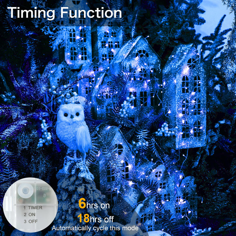 Christmas Fairy Lights Battery Operated Waterproof String Lights With Timer 3M 30 LED Lights Battery Powered Outdoor Indoor For Christmas Decorations, Bedroom, Door, Window, Terrace, Party, Blue - Gift Guide