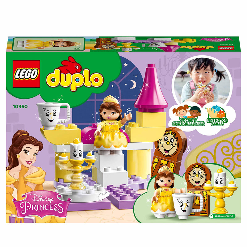 LEGO 10960 DUPLO Disney Princess Belle's Ballroom Castle, Beauty and The Beast Set, Toy for Toddlers, Girls and Boys 2 Plus Years Old