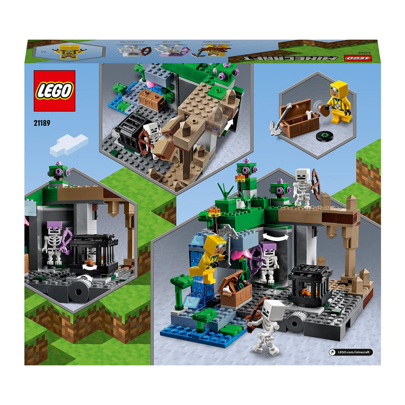 LEGO Minecraft The Skeleton Dungeon Set, Building Toy for 8 Plus Year Old Boys & Girls, with Caves, Mobs, and Figures with Crossbow Accessories, Kids' Birthday Gift Idea 21189