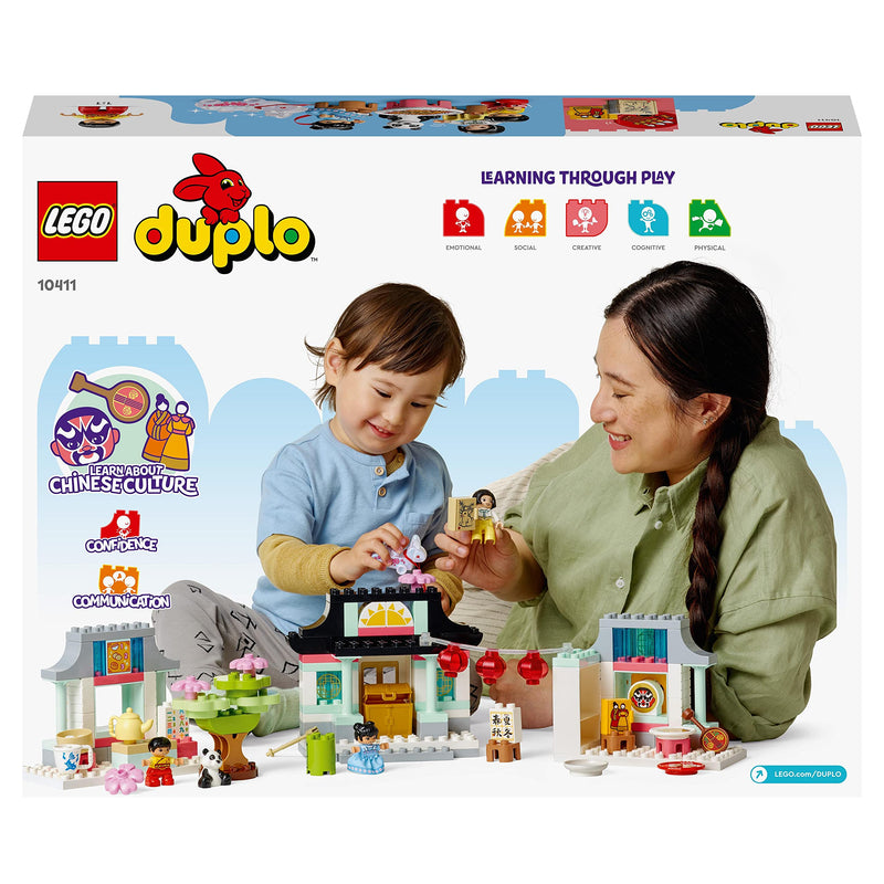 LEGO DUPLO Town Learn About Chinese Culture 10411 Educational Building Toy Set; Includes Chinese Food Toys, a Panda and 3 Family Figures for Kids Aged 2 and over (124 Pieces)