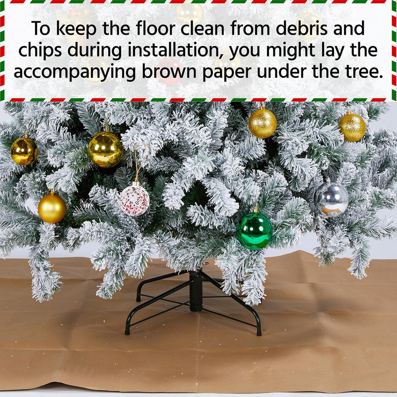 Yaheetech 6ft Christmas Tree Snow Flocked Artificial Tree Holiday Decorative Tree with Foldable Stand 820 Tips - Gift Guide
