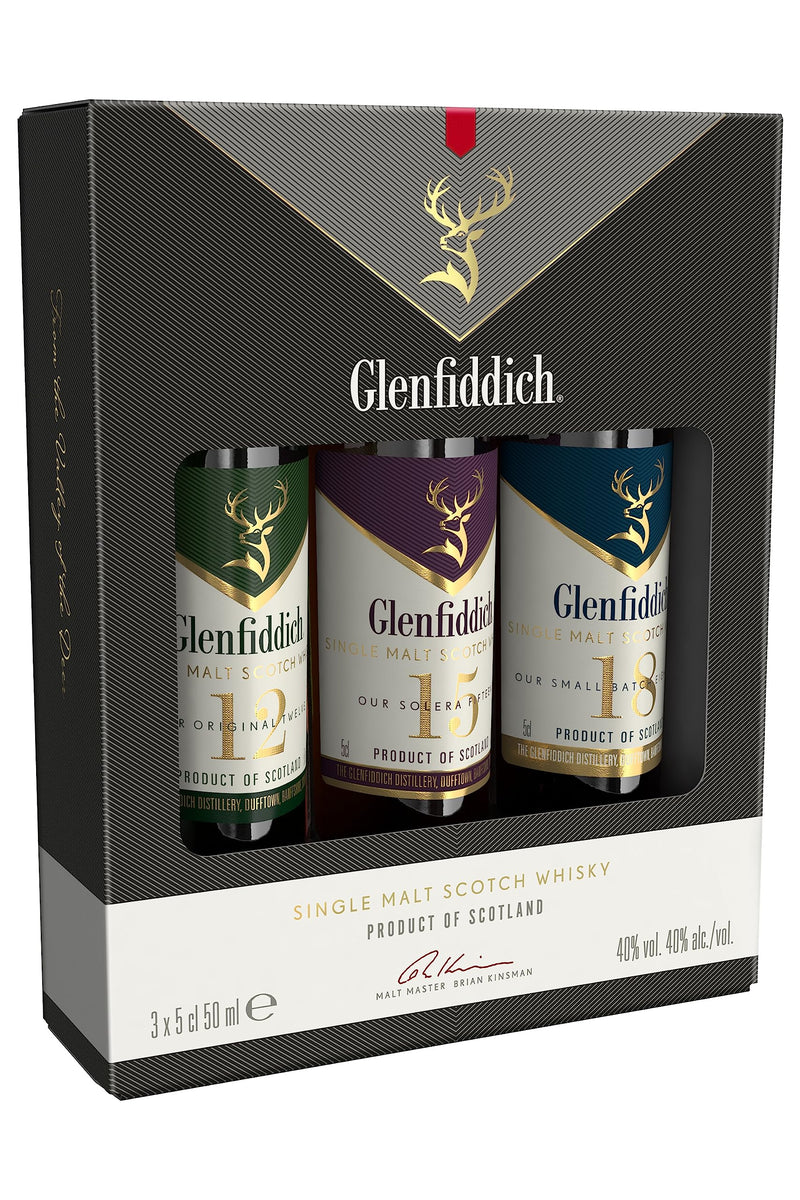 Glenfiddich Single Malt Scotch Whisky Taster Gift Pack, 3 x 5 cl