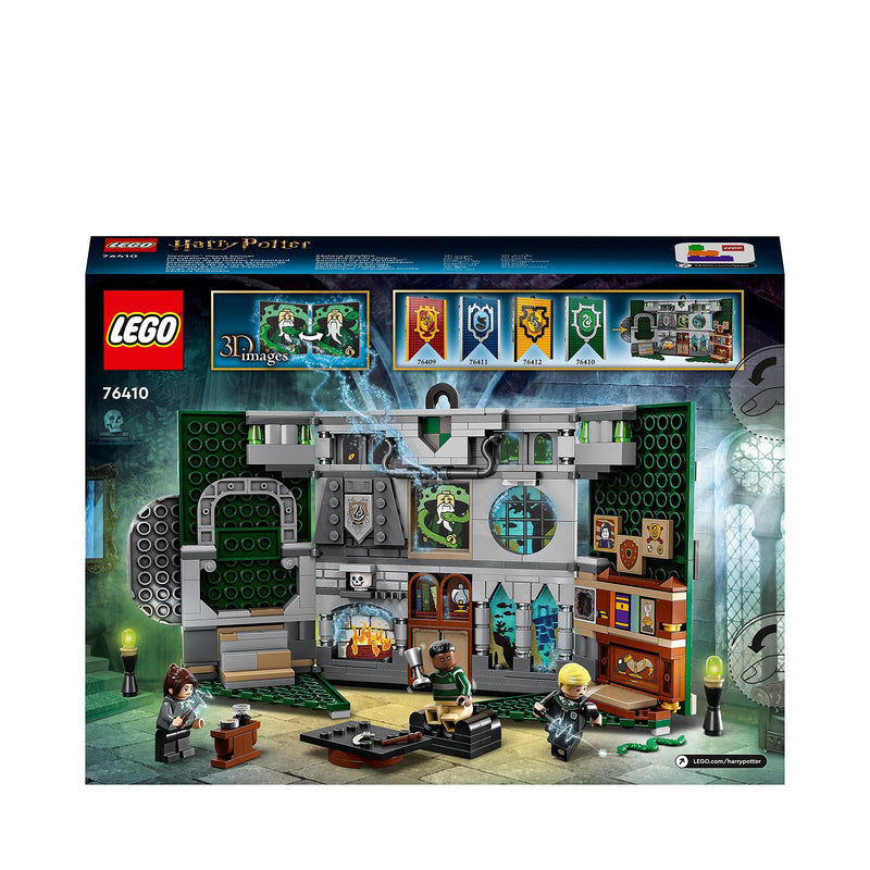 LEGO 76410 Harry Potter Slytherin House Banner Set, Hogwarts Castle Common Room Toy or Wall Display, Collectible Travel Toy with Draco Malfoy Minifigure