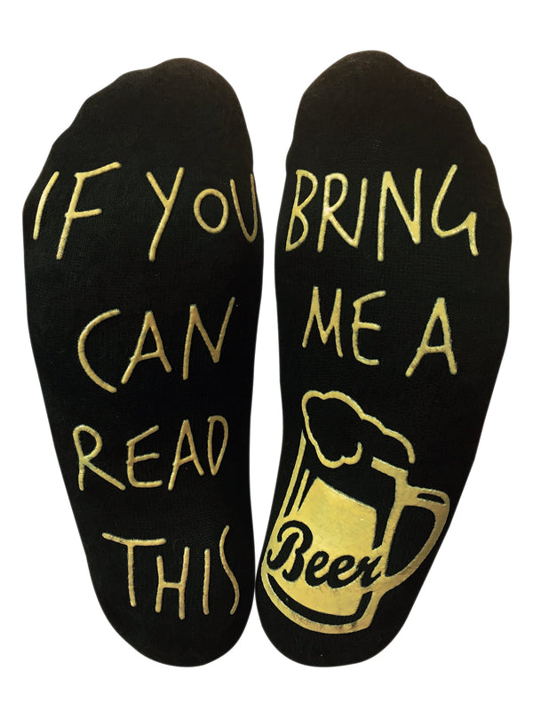 bring me socks "Bring Me A Beer Funny Novelty Ankle Lounge Socks for a Beer Lover Gift