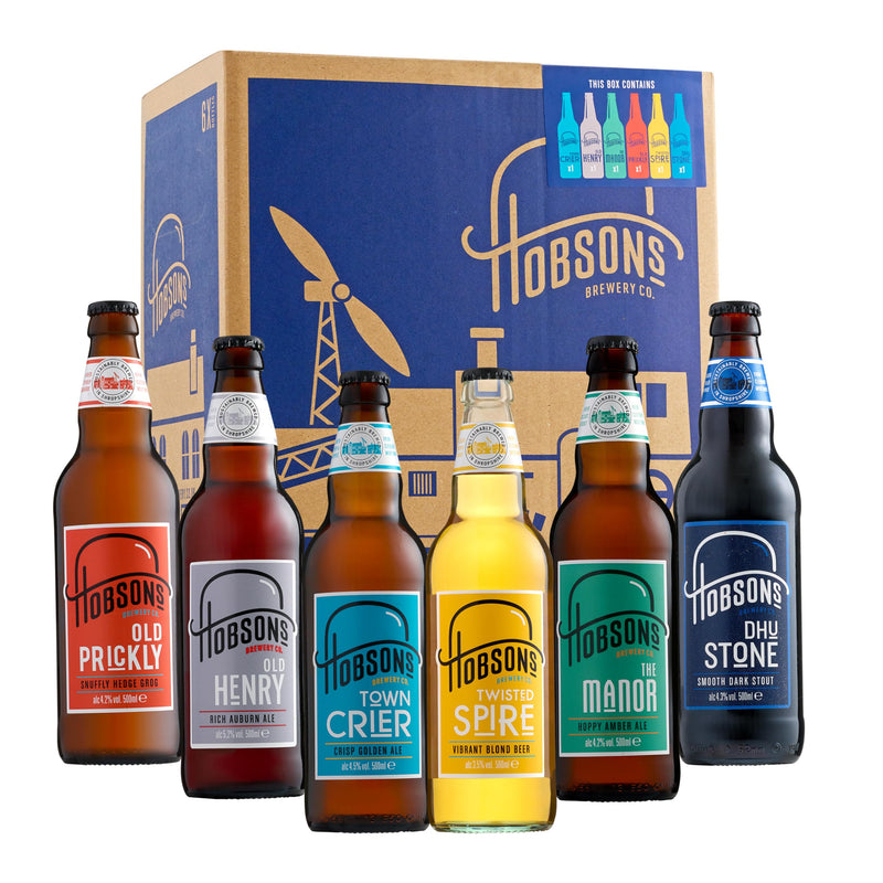 Hobsons Premium Craft Beers Gift Set - Mixed Real Ale Taster Selection 6 x 500ml Bottle Pack - Ideal present or Birthday Beer Gift