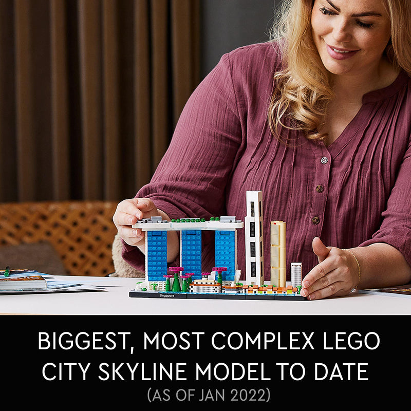 LEGO Architecture Singapore Model Building Set for Adults, Skyline Collection, Collectible Crafts Construction, Home Décor Gift Idea for Men, Women, Husband, Wife, Him or Her 21057