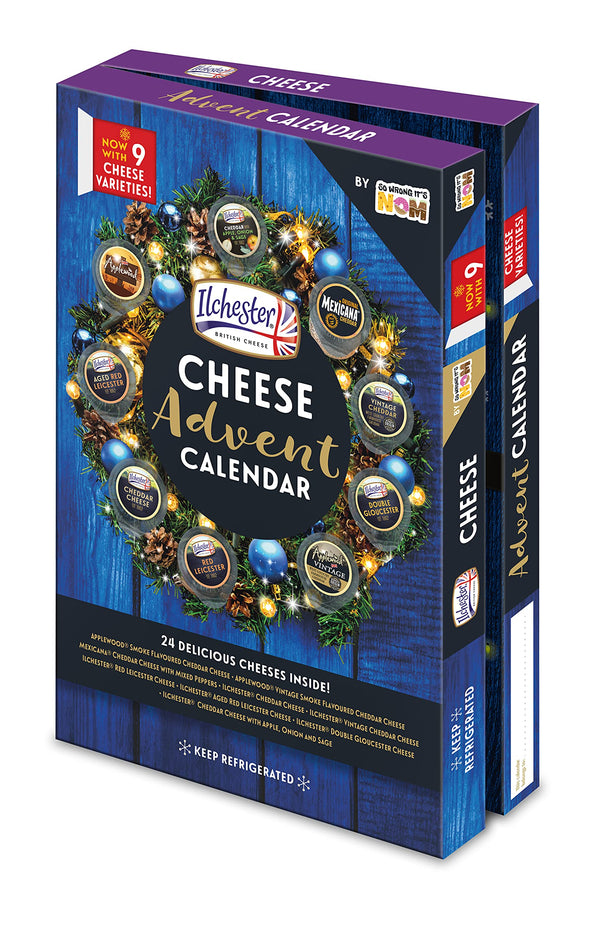 Norseland Ilchester Cheese Advent Calendar - 24 Individually Wrapped Cheese - The World's First & Only Cheese Advent - Gift Guide