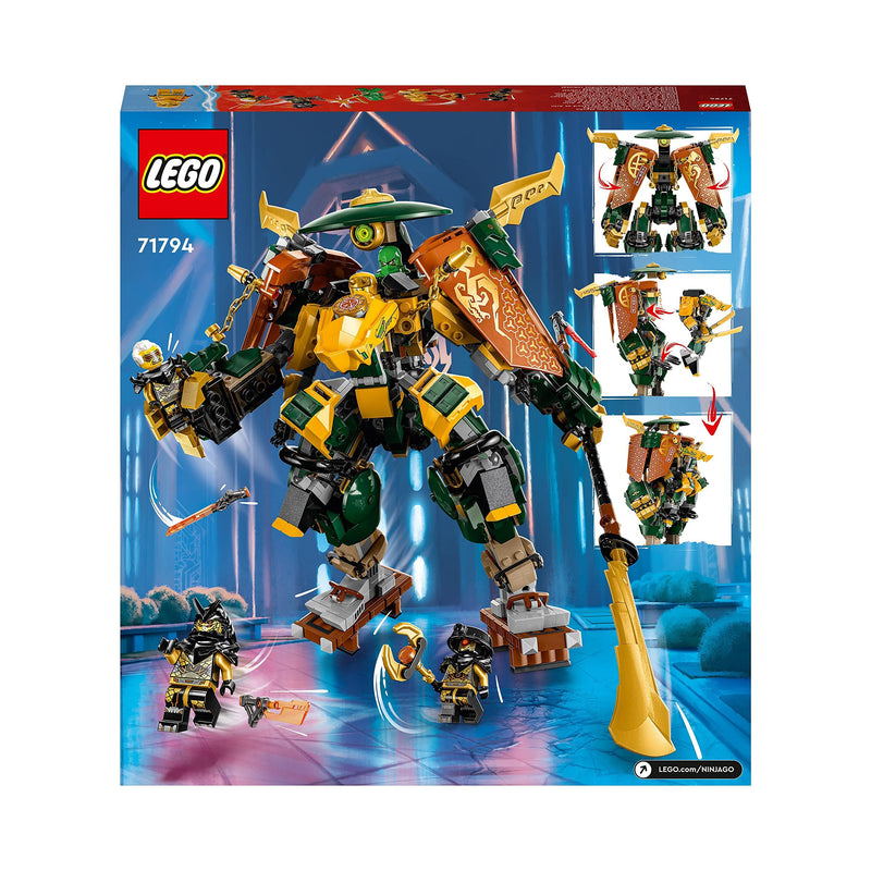 LEGO NINJAGO Lloyd and Arin's Ninja Team Mechs Set with 2 Combinable Action Figures and 5 Minifigures, Ninja Battle Playset for Kids, Boys & Girls 71794