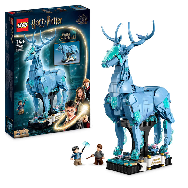 LEGO Harry Potter Expecto Patronum 2-in-1 Set, Build Stag and Wolf Animal Figures, Build-Rebuild-and-Display Model, Magical Gifts for Teenage Girls, Boys, Women, Men 76414