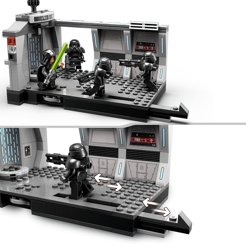 LEGO 75324 Star Wars Dark Trooper Attack Set, Mandalorian Buildable Toy with Revolving Elevator, Luke Skywalker Minifigure and Lightsaber