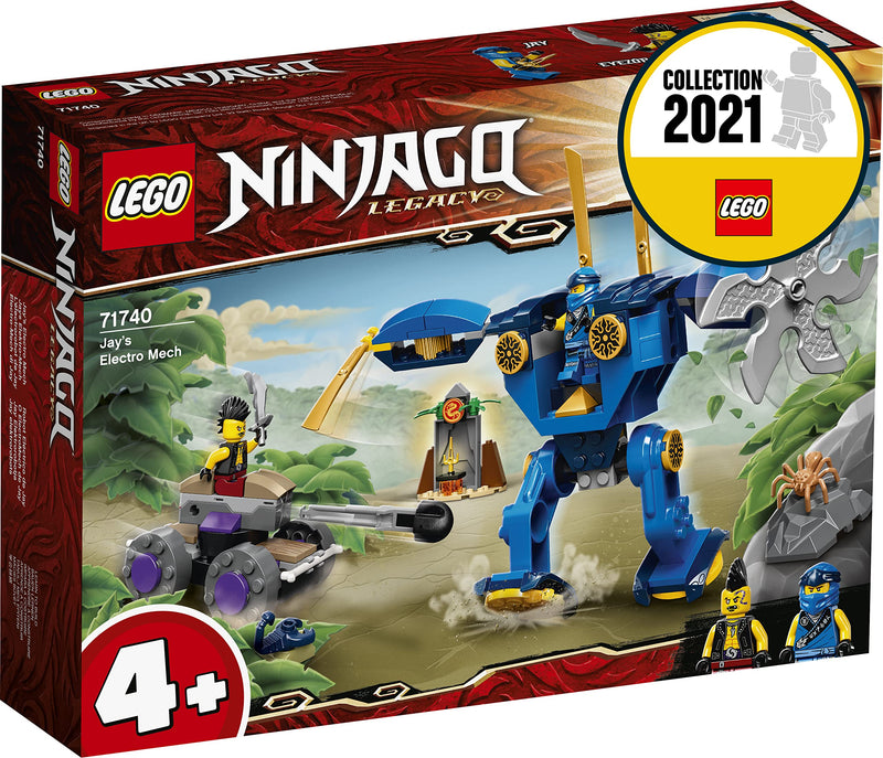 LEGO 71740 NINJAGO Legacy Jay’s Electro Mech Toy, Action Figure for Toddlers 4 + Years Old Kids, with Spider & Ninja Car