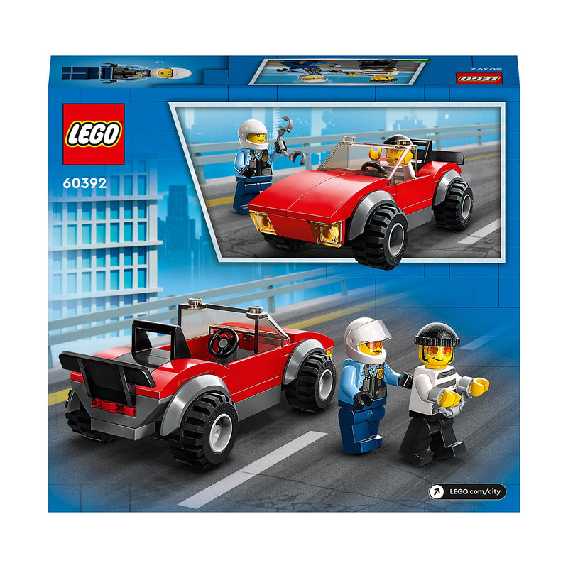 LEGO City Police Bike Car Chase Toy with Racing Vehicle & Motorbike Toys for 5 Plus Year Olds, Kids Gift Idea, Set featuring 2 Officer Minifigures 60392
