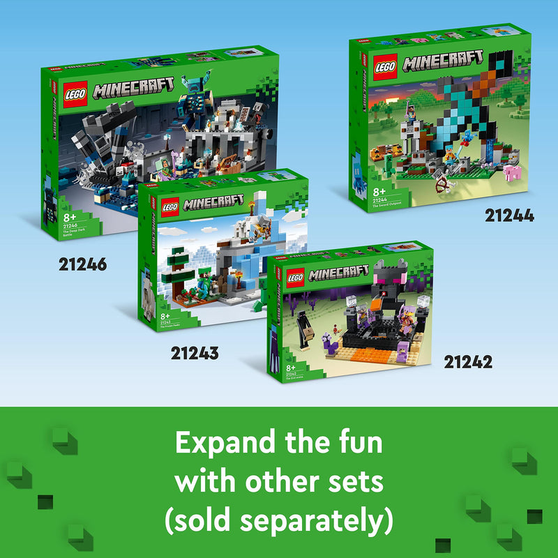 LEGO Minecraft The Sword Outpost Building Toy for Kids, with Creeper, Soldier, Pig and Skeleton Figures, Gift for Boys and Girls Aged 8 Plus Years Old 21244