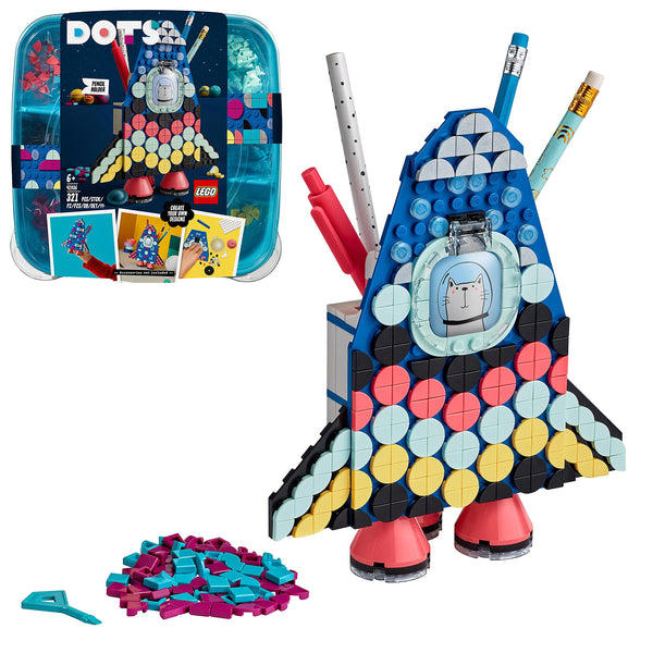 LEGO 41936 DOTS Pencil Holder Rocket Toy Desk Décoration, Creative Activities, Craft Kit for Kids Age 6+