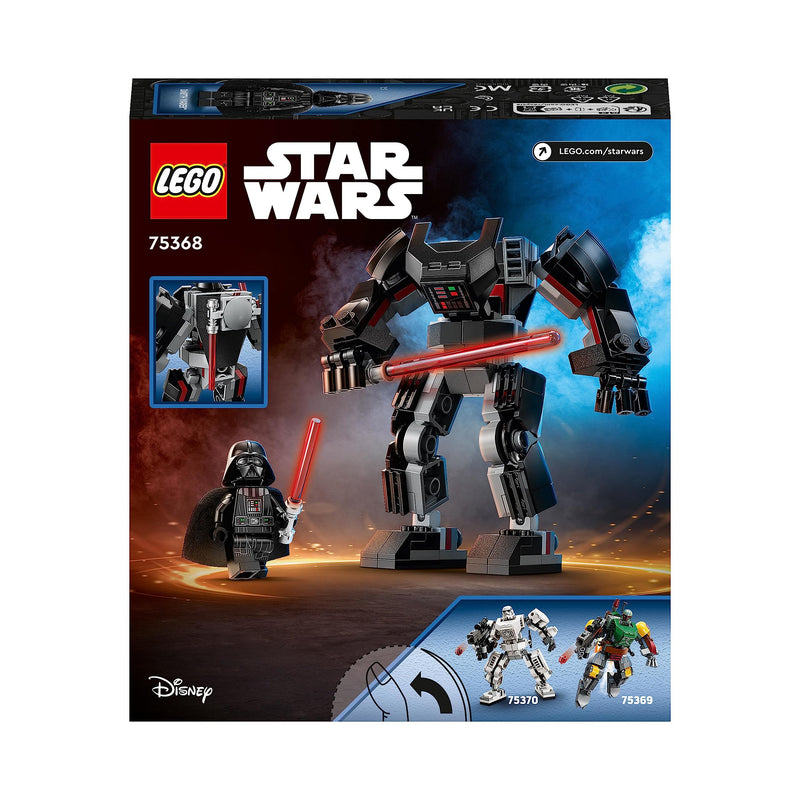 LEGO Star Wars Darth Vader Mech, Buildable Action Figure Model with Jointed Parts, Minifigure Cockpit and Large Red Lightsaber, Collectible Toy for Kids, Boys, Girls Aged 6 and Up 75368