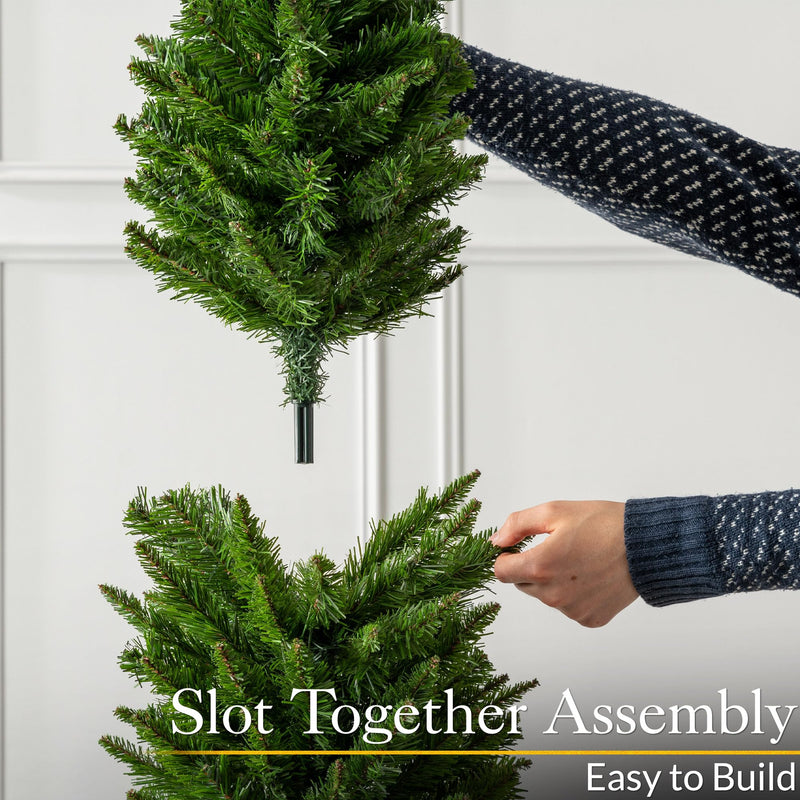 CHRISTOW Pencil Christmas Tree 6ft, Artificial Slim Narrow Green Spruce, Luxury Indoor Home Xmas Decoration, Natural Looking PE & PVC Needles, Easy Assembly with Stand (tree skirt not included) - Gift Guide