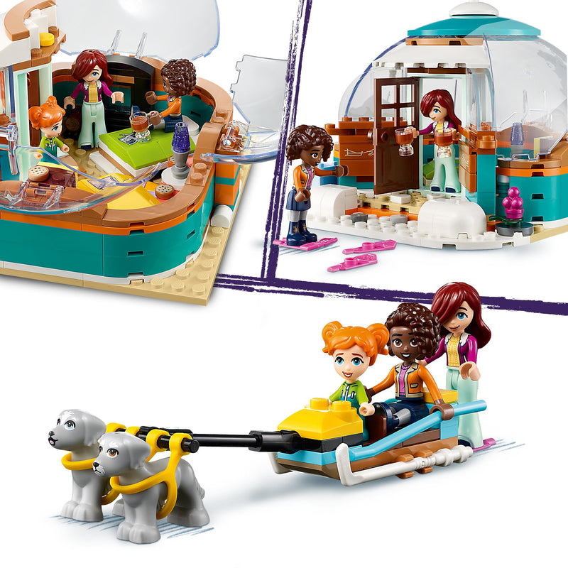 LEGO Friends Igloo Holiday Adventure Playset with Glamping Tent, 2 Sled Dogs, Mini-Dolls and Accessories, Winter Imaginative Play Toys for Girls, Boys, Kids Aged 8 and Up 41760