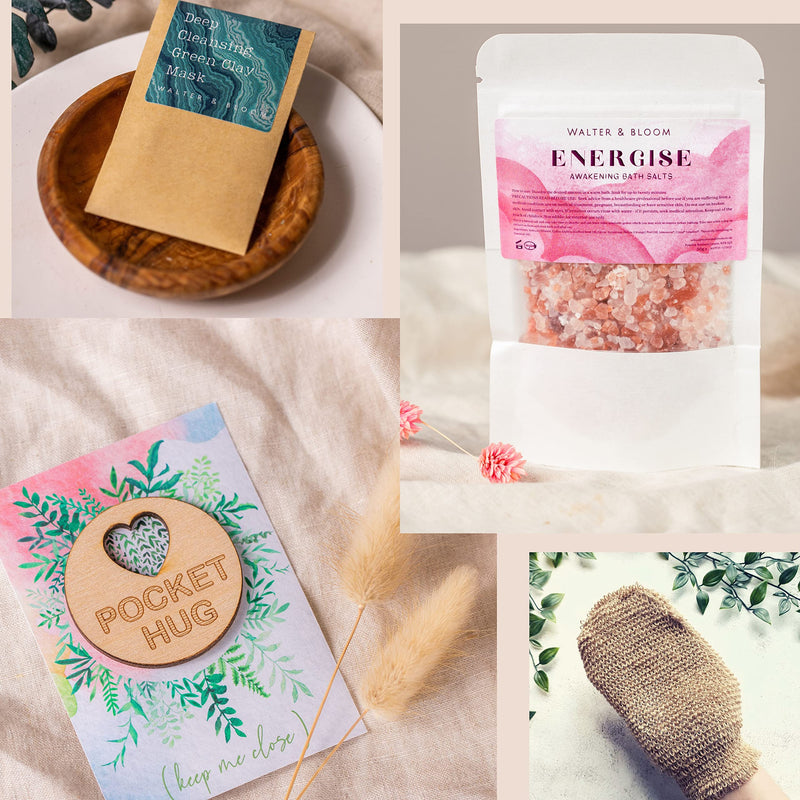 100% Natural, Vegan & Handmade in the UK Pamper Hamper/Gift Box/Bath Set Relaxation Gifts for Women. Perfect Friendship, Birthday or Girlfriend Gift.