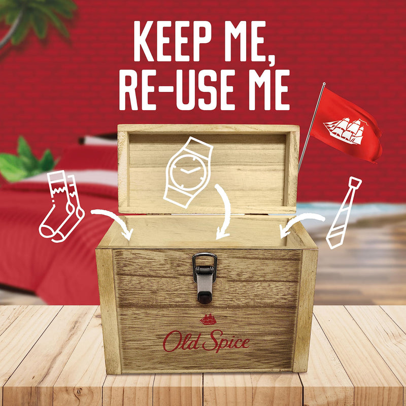 Old Spice Treasure Chest Gift Box, Father’s Day Gifts for Men, Deep Sea Deodorant Stick 50ml, Deodorant Spray 150ml, Shower Gel 250ml and Captain Aftershave 100ml