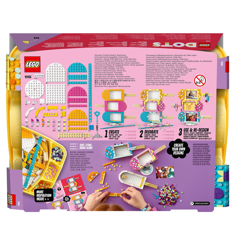 LEGO 41956 DOTS Ice Cream Picture Frames & Bracelet Toy Crafts Set for Kids Age 6 Plus with Customisable Multi Photo Holder and Jewellery Making Kit