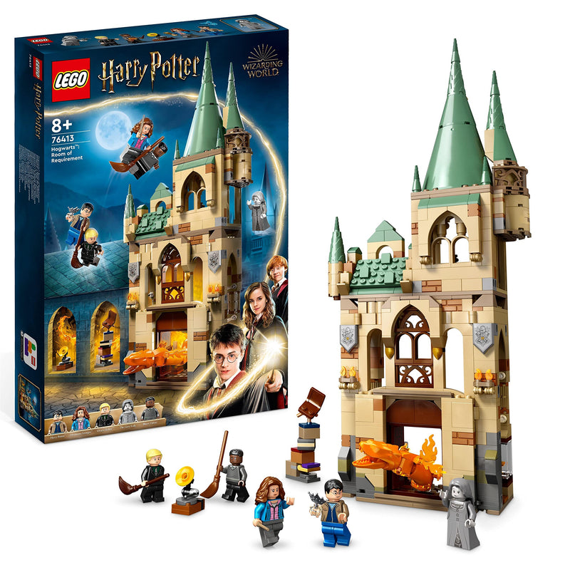 LEGO Harry Potter Hogwarts: Room of Requirement, Castle Toy for 8 Plus Year Old Kids, Boys and Girls, with Transforming Fire Serpent Figure, Deathly Hallows Modular Building Set 76413