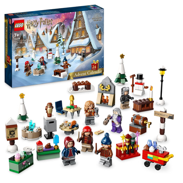 LEGO 76418 Harry Potter Advent Calendar 2023 with 24 Gifts including 18 Hogsmeade Village Mini Builds and 6 Minifigures, Christmas Countdown Toys for Kids, Girls, Boys and Fans