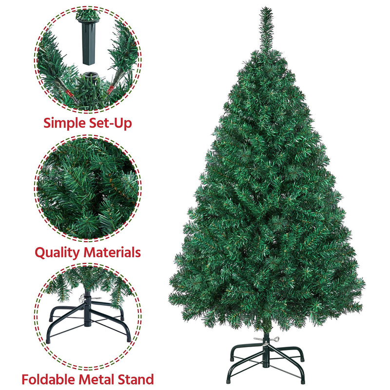 Yaheetech 4ft Artificial Christmas Tree Hinged Spruce Xmas Decorative Tree Holiday Decorations with Foldable Stand Green - Gift Guide