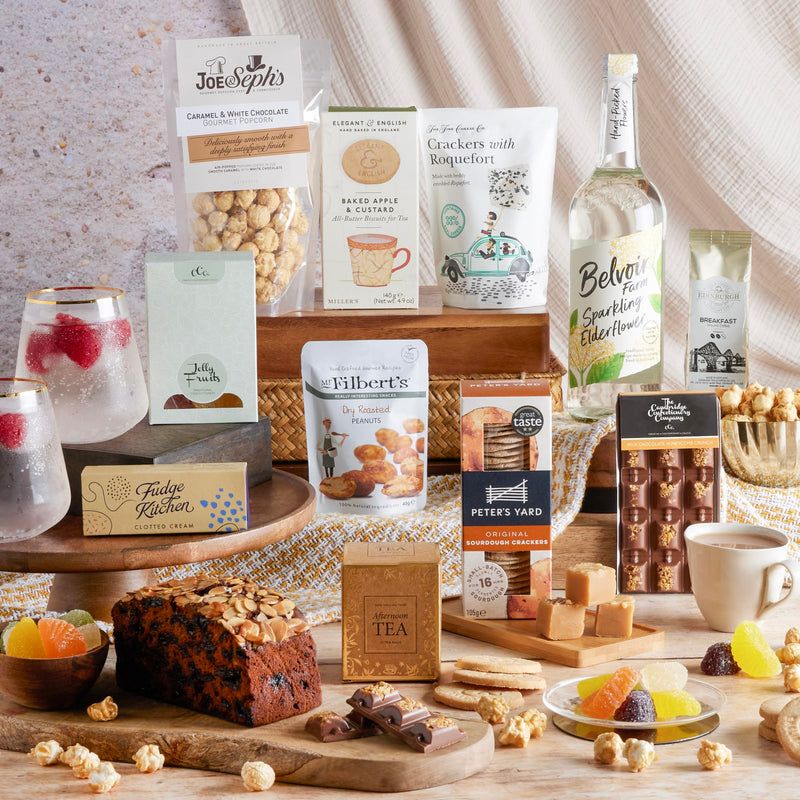 Alcohol Free Hamper Basket - Food and Drink Gift Hampers - Non Alcoholic Gift Basket Hampers - Sharing Hampers