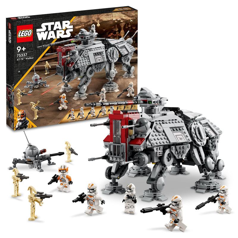 LEGO Star Wars AT-TE Walker Poseable Toy, Revenge of the Sith Set, Gift for Kids, Boys & Girls, with 3 212th Clone Troopers, Dwarf Spider & Battle Droid Figures 75337