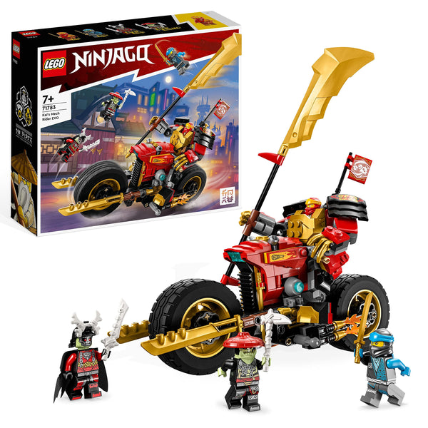 LEGO NINJAGO Kai’s Mech Rider EVO, Upgradable Ninja Motorbike Toy, Mech Action Figure and 2 Bone Warrior Minifigures, Collectible Toys for Kids, Boys & Girls 7 Plus Years Old 71783