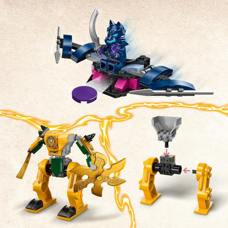 LEGO NINJAGO Arin’s Battle Mech, Action Figure Ninja Toy for 4 Plus Year Old Boys, Girls & Kids, Dragons Rising Set with Arin Minifigure and Mini Katana Sword Accessory, Action Toys, Gift Idea 71804