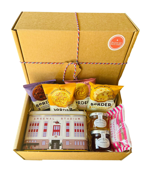 Arsenal Tea Gift Set Hamper Box with Biscuits, English Breakfast Tea in an officially licensed Highbury Tin, Jam and Marmalade. Luxury Present for Football Fan, Men, Dad or Grandad. - Gift Guide