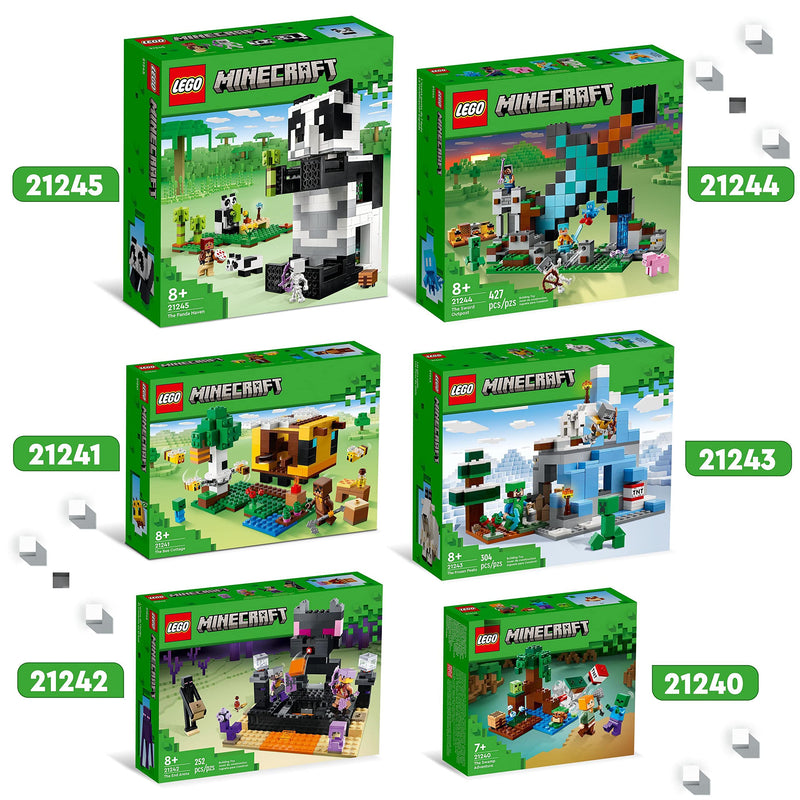 LEGO Minecraft The Frozen Peaks, Cave Mountain Set with Steve, Creeper, Goat Figures & Accessories, Icy Biome Toy for Kids Age 8 Plus Years Old 21243