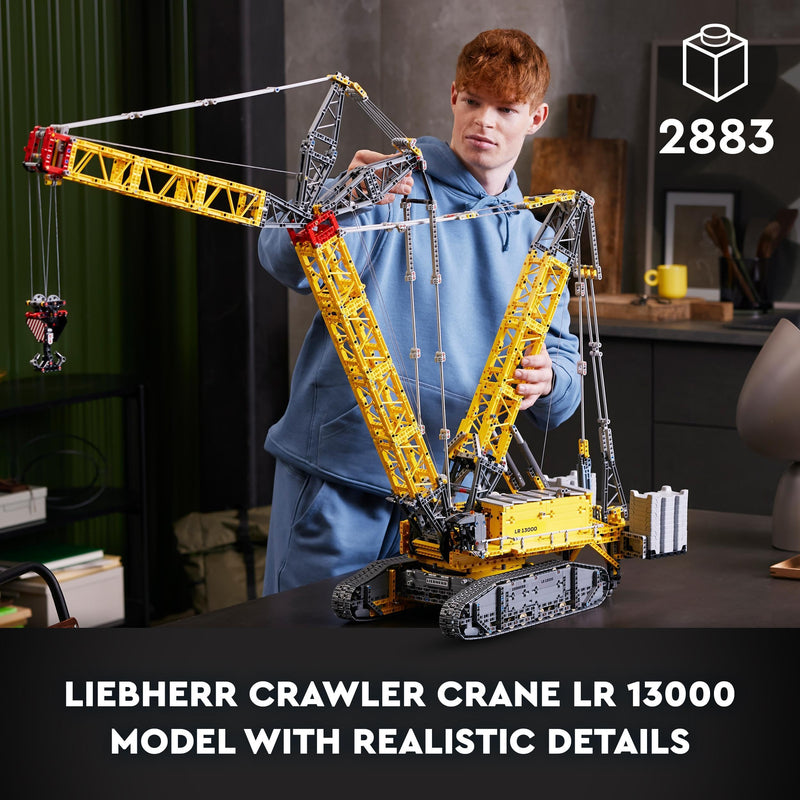 LEGO Technic Liebherr Crawler Crane LR 13000 Set, Build the Ultimate Remote Controlled Construction Vehicle with Control+ App, Winch System and Luffing Jib, Large Model for Adults, Men, Women 42146