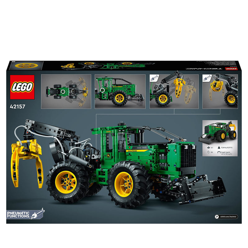 LEGO Technic John Deere 948L-II Skidder Set, Large 1,492-Piece Construction Vehicle Toy with Pneumatic Functions and 4 Wheel Drive, Model Building Kit for Engineering Enthusiasts, Gift Idea 42157