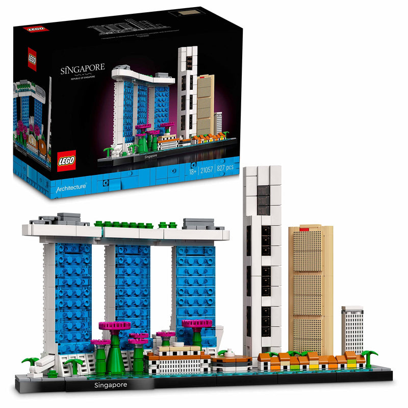 LEGO Architecture Singapore Model Building Set for Adults, Skyline Collection, Collectible Crafts Construction, Home Décor Gift Idea for Men, Women, Husband, Wife, Him or Her 21057