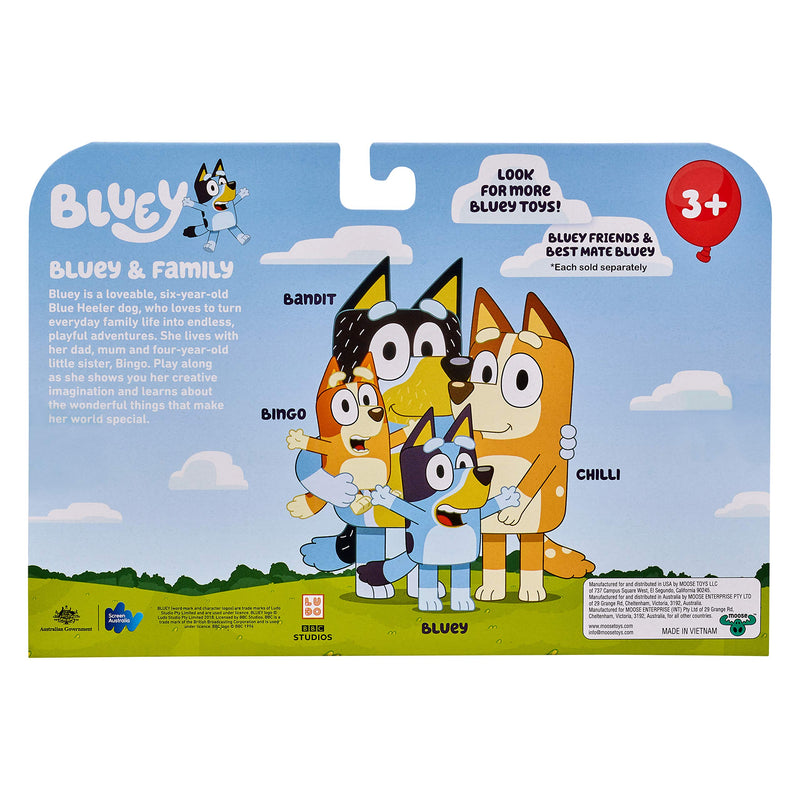 Bluey Figurines, Multicoloured, Family 4-pack (Original Version)